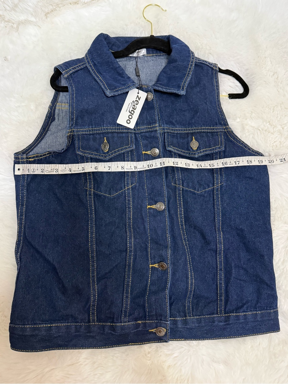 Classic Jean Denim Button Up Vest Nwt Everyday Essential — image 6 of 8